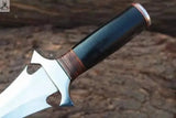 17" Inches HAND FORGED Fixed Blade D2 Steel Hunter Bowie knife+ Leather sheath - ZB Knives Store