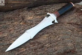 17" Inches HAND FORGED Fixed Blade D2 Steel Hunter Bowie knife+ Leather sheath - ZB Knives Store