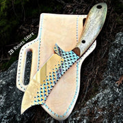 Cowboy Bull Cutter Knife – 7.5" Rasp Steel Blade with Walnut Wood Handle - ZB Knives Store