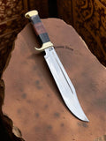 Crocodile Dundee Knife – 18" 440c Steel Blade with Buffalo Horn Handle, Brass Guard & Sheath - ZB Knives Store