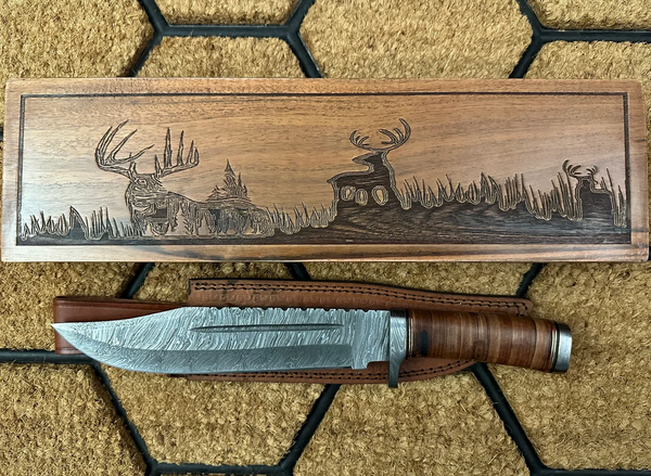 Damascus Steel Custom Handmade Hunting Bowie knife 16 inches