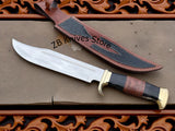 Crocodile Dundee Knife – 18" 440c Steel Blade with Buffalo Horn Handle, Brass Guard & Sheath - ZB Knives Store
