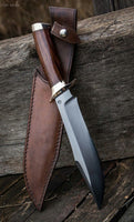16" Inches HAND FORGED Full Tang 1095 High Carbon Steel Hunting Bowie knife + Leather Sheath