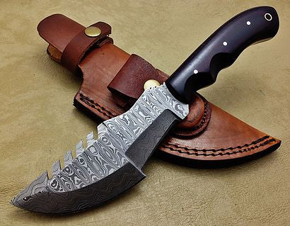 Damascus steel  tracker knife - ZB Knives Store
