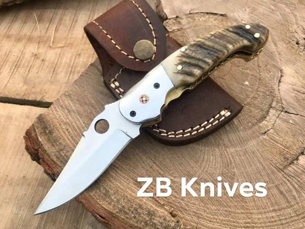 Custom Handmade D2 Steel folding pocket knife - ZB Knives Store