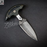 5.75" Inches HAND FORGED Full Tang Damascus Steel Dagger Knife + leather sheath - ZB Knives Store