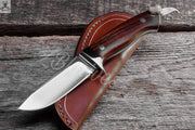 Rugged 7.75" Deer Skinning Knife – D2 Tool Steel Blade w/ Premium Leather Sheath - ZB Knives Store