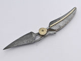 Beautiful Custom Handmade Damascus Steel folding pocket knife - ZB Knives Store