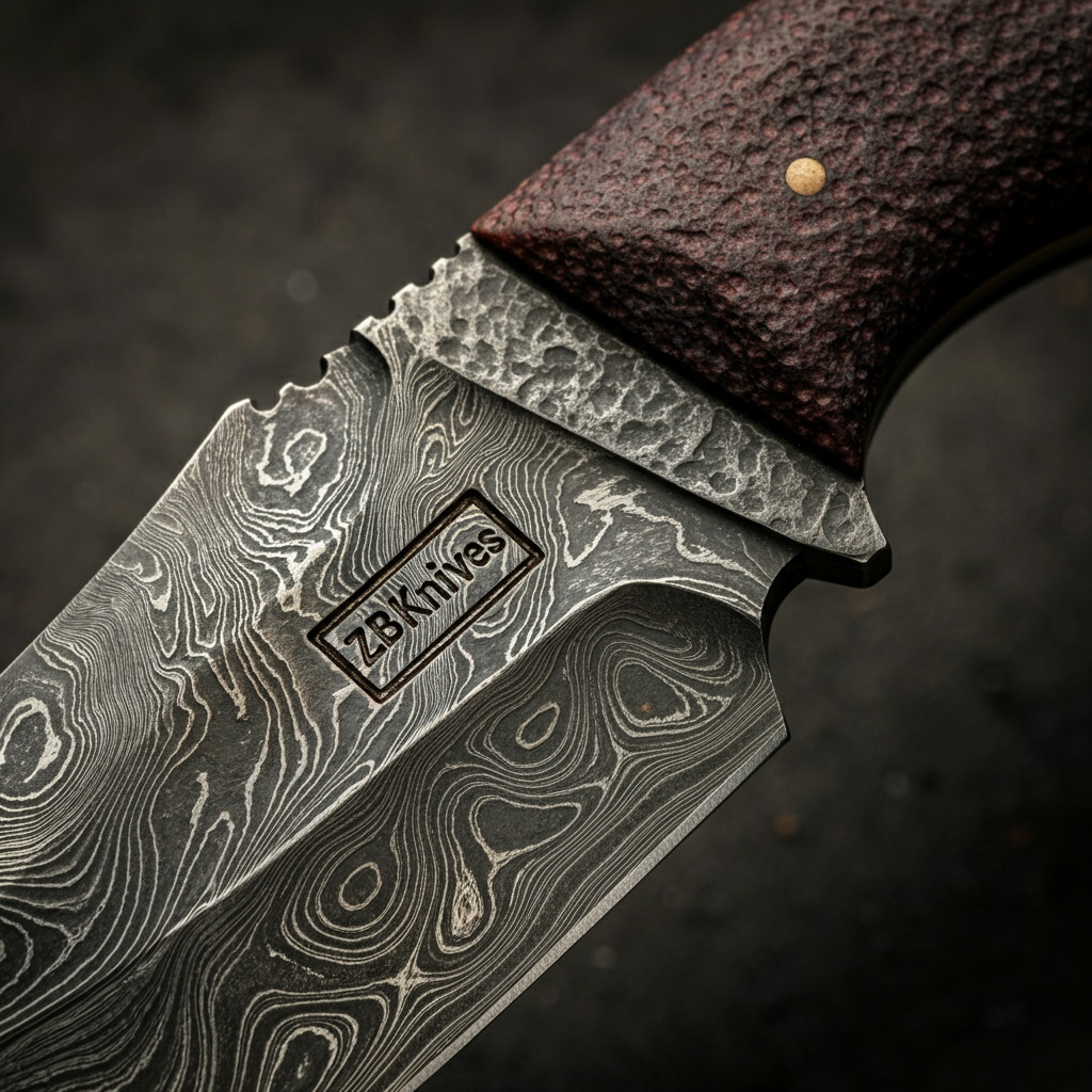 Premium Damascus Tracker Knives for Sale
