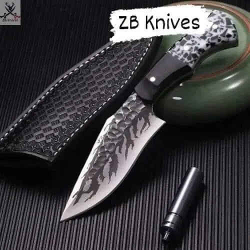 100% Custom Handmade Full Tang J2 Steel Skinning Knife - ZB Knives Store