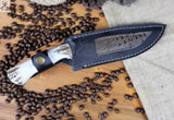 Big Knife For Hunting - Handmade High Carbon Steel with Antler Horn Handle - ZB Knives Store