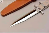 11" inches HAND FORGED Full Tang J2 Steel Hunting Knife + Leather Sheath ZB Knives Store