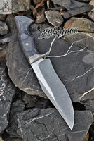 12" Inches HAND FORGED Fixed Blade 1095 High Carbon Steel Hunting Knife + leather sheath - ZB Knives Store