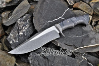 12" Inches HAND FORGED Fixed Blade 1095 High Carbon Steel Hunting Knife + leather sheath - ZB Knives Store