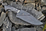 12" Inches HAND FORGED Fixed Blade 1095 High Carbon Steel Hunting Knife + leather sheath - ZB Knives Store