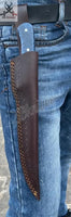 12" inches HAND FORGED Full Tang Damascus Steel Fillet Knife + Leather Sheath - ZB Knives Store
