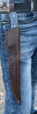 12" inches HAND FORGED Full Tang Damascus Steel Fillet Knife + Leather Sheath - ZB Knives Store