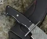 13" Inches HAND FORGED Damascus Steel Hunter Bowie knife+ Leather sheath - ZB Knives Store