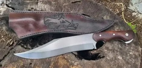 13" Inches HAND FORGED Full Tang 1095 High Carbon Steel Hunter Bowie Knife+ Leather sheath - ZB Knives Store