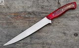 13" Inches HAND FORGED Full Tang J2 Steel Fishing Fillet knife+ Leather sheath - ZB Knives Store