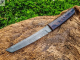 13" inches HAND FORGED Damascus Steel Katana Knife + Scabbard - ZB Knives Store