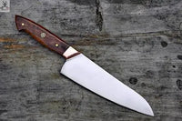 14" Inches HAND FORGED Full Tang D2 Steel Chef knife+ Leather Sheath ZB Knives Store