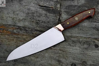 14" Inches HAND FORGED Full Tang D2 Steel Chef knife+ Leather Sheath ZB Knives Store