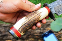 Beautiful Damascus Steel Bowie Hunting knife - ZB Knives Store
