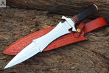 17" Inches HAND FORGED Fixed Blade D2 Steel Hunter Bowie knife+ Leather sheath ZB Knives Store
