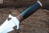 17" Inches HAND FORGED Fixed Blade D2 Steel Hunter Bowie knife+ Leather sheath ZB Knives Store