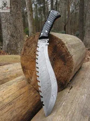 17" Inches HAND FORGED Fixed Blade Damascus Steel Kukri Knife+ Leather sheath ZB Knives Store