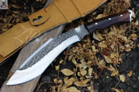 18" Inches HAND FORGED Full Tang 1095 High Carbon steel Kukri Knife + leather sheath - ZB Knives Store