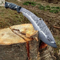 18" Inches HAND FORGED Full Tang 1095 High Carbon steel Kukri Knife + leather sheath - ZB Knives Store