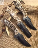 3 PCSHAND FORGED Full Tang 1095 High Carbon Steel Skinning Knife+ Leather sheath - ZB Knives Store