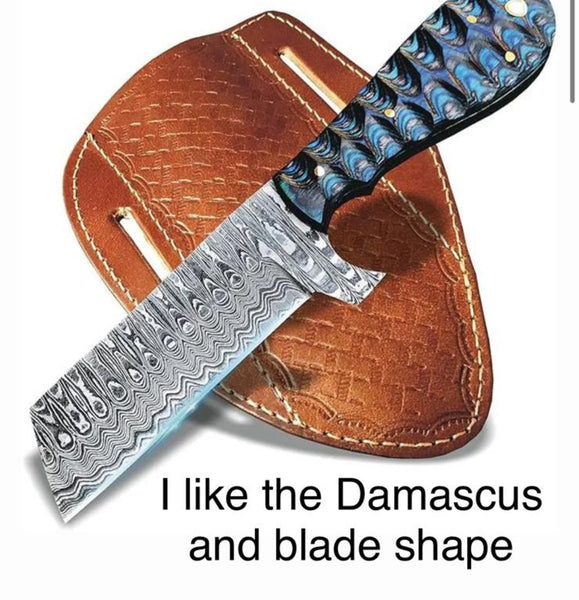 Whole bull cutter shape like this only changing rose wood handle also textured on handle and leather sheath
That is your final custom order?