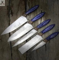 4 PCS HAND FORGED Full Tang High Carbon Steel kitchen knives kitchen set - ZB Knives Store