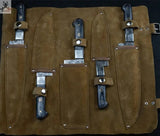 5 PCS HAND FORGED Full Tang Damascus Steel kitchen set knives + Leather Sheath - ZB Knives Store