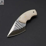 6" inches HAND FORGED Full Tang D2 Steel Skinning Knife + leather sheath - ZB Knives Store