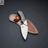 7.25" Inches HAND FORGED Full Tang D2 Steel Skinning Knife+ Leather sheath - ZB Knives Store