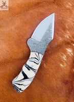 7.5" inches HAND FORGED 1095 High Carbon Steel Skinning Knife + Leather Sheath - ZB Knives Store