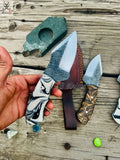 7.5" inches HAND FORGED 1095 High Carbon Steel Skinning Knife + Leather Sheath - ZB Knives Store