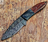 7" Inches HAND FORGED Damascus Steel Skinning Knife + leather sheath - ZB Knives Store