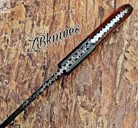7" Inches HAND FORGED Damascus Steel Skinning Knife + leather sheath - ZB Knives Store