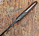 7" Inches HAND FORGED Damascus Steel Skinning Knife + leather sheath - ZB Knives Store