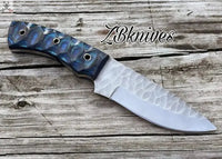8.5" Inches HAND FORGED Full Tang High Carbon Steel Hunting Knife + leather sheath - ZB Knives Store