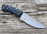 8.5" Inches HAND FORGED Full Tang High Carbon Steel Hunting Knife + leather sheath - ZB Knives Store