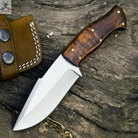 8.5" Inches HAND FORGED Full Tang J2 Steel Hunting Knife+ Leather sheath - ZB Knives Store