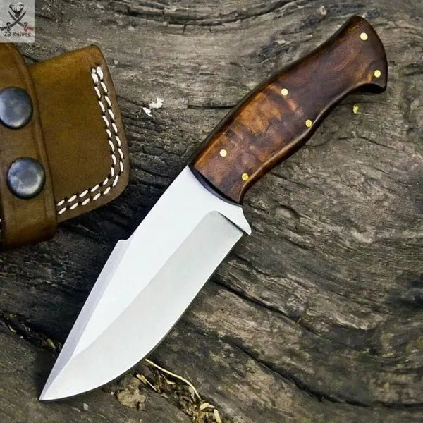 8.5" Inches HAND FORGED Full Tang J2 Steel Hunting Knife+ Leather sheath - ZB Knives Store