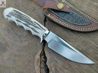 8" Inches HAND FORGED Full Tang D2 Steel Skinning Knife+ Leather sheath - ZB Knives Store