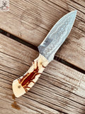Professional - Grade Handmade Damascus Skinner Knife with Leather Sheath - ZB Knives Store